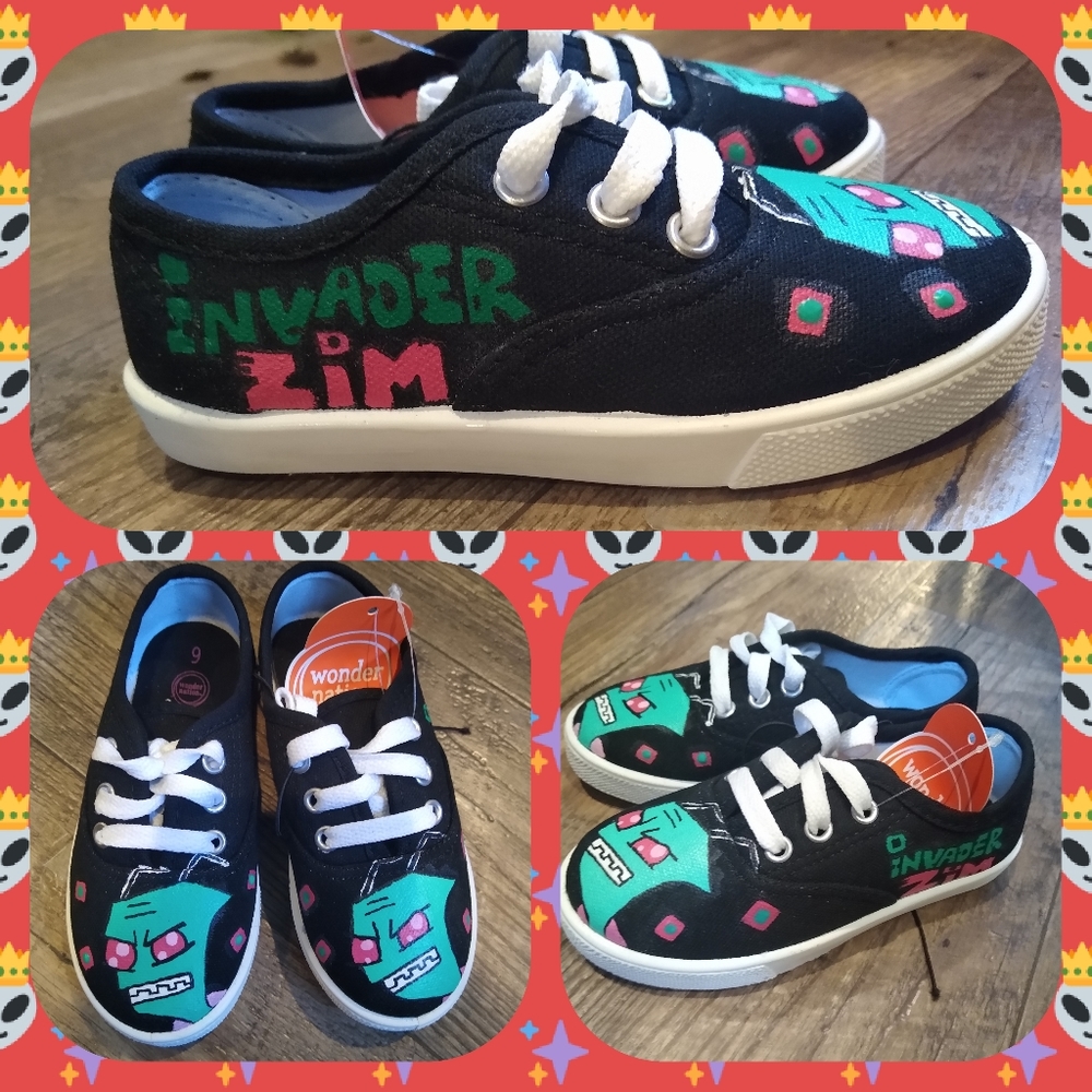 Custom Painted Shoes/Invader Zim
